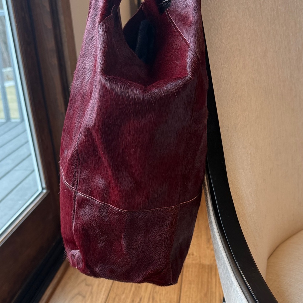 Burgundy Drawstring Backpack with Black Straps - … - image 3